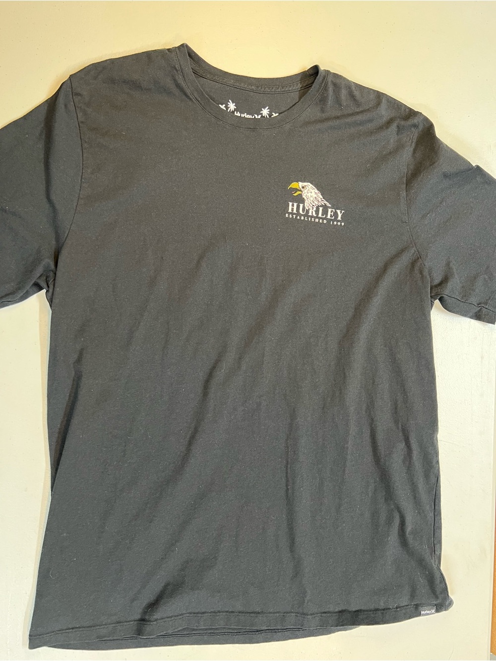 Hurley Eagle American Flag Graphic T-Shirt Men’s XXL Black Short Sleeve Tee